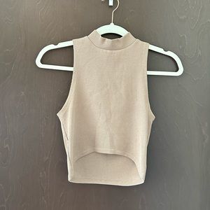 Cropped Mock Neck Tank